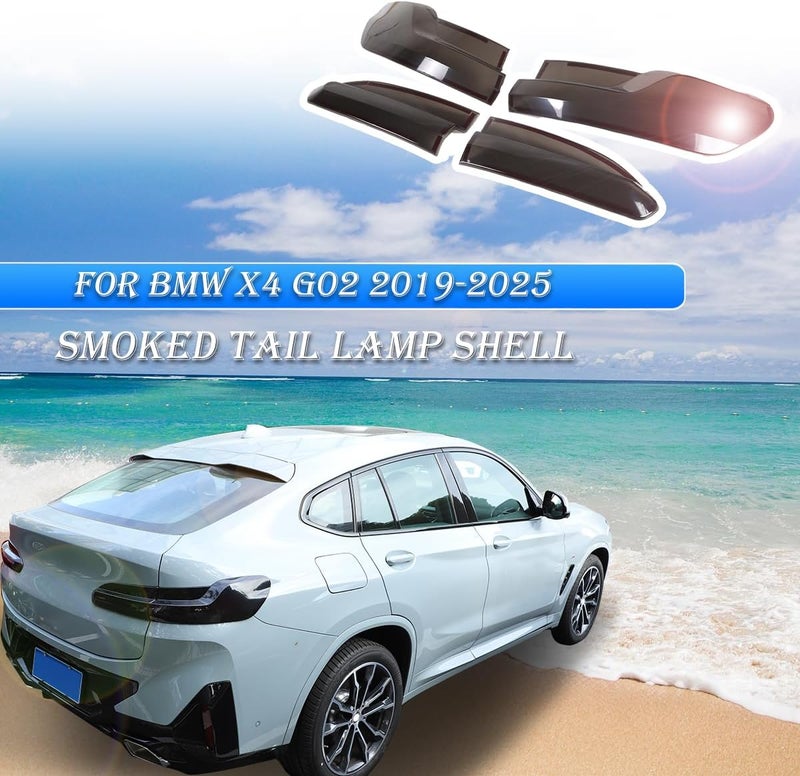 JONKOKO عدسة مصباح الذيل الخلفي الأسود ABS مجموعة مصابيح الذيل متوافقة مع BMW X4 G02 X4 M 2019-2025 ملحقات غطاء حماية مصابيح الذيل الخارجية - Image 3